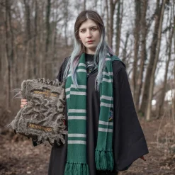 Harry Potter - Slytherin Gebreide Sjaal Grijs-Groen
