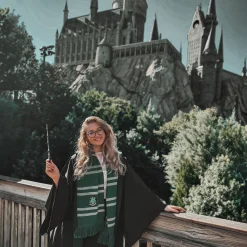 Harry Potter - Slytherin Gebreide Sjaal Grijs-Groen