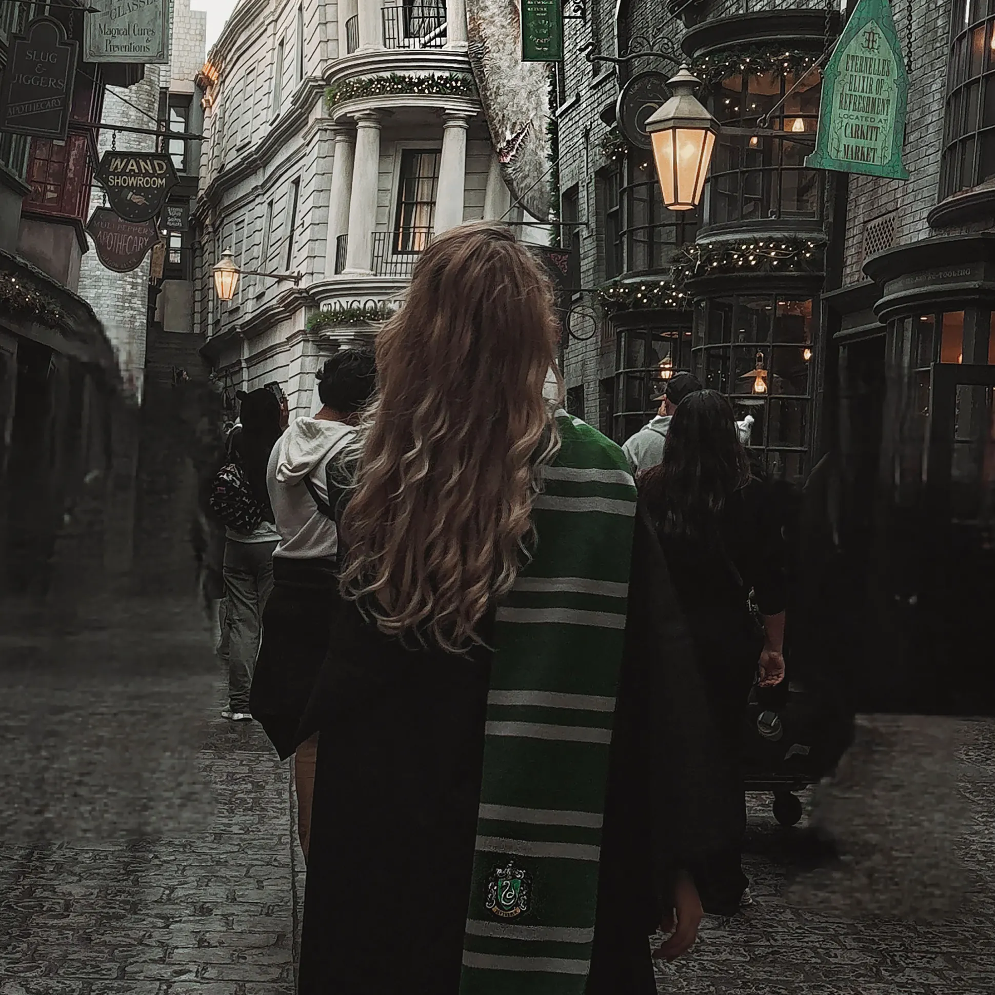 Harry Potter - Slytherin Gebreide Sjaal Grijs-Groen