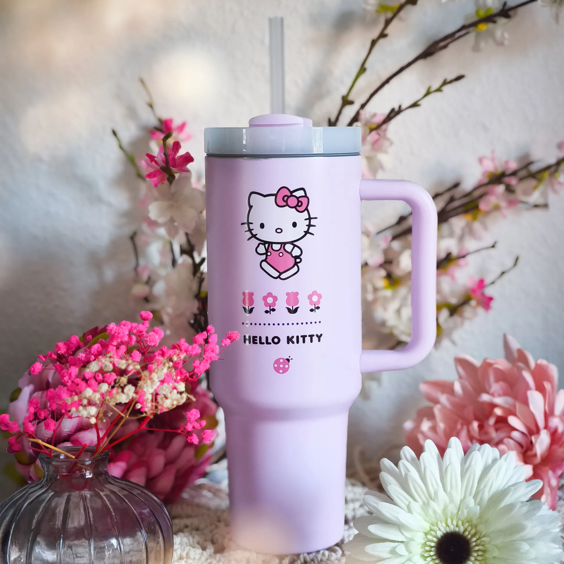 Hello Kitty - Flower To Go Beker met rietje