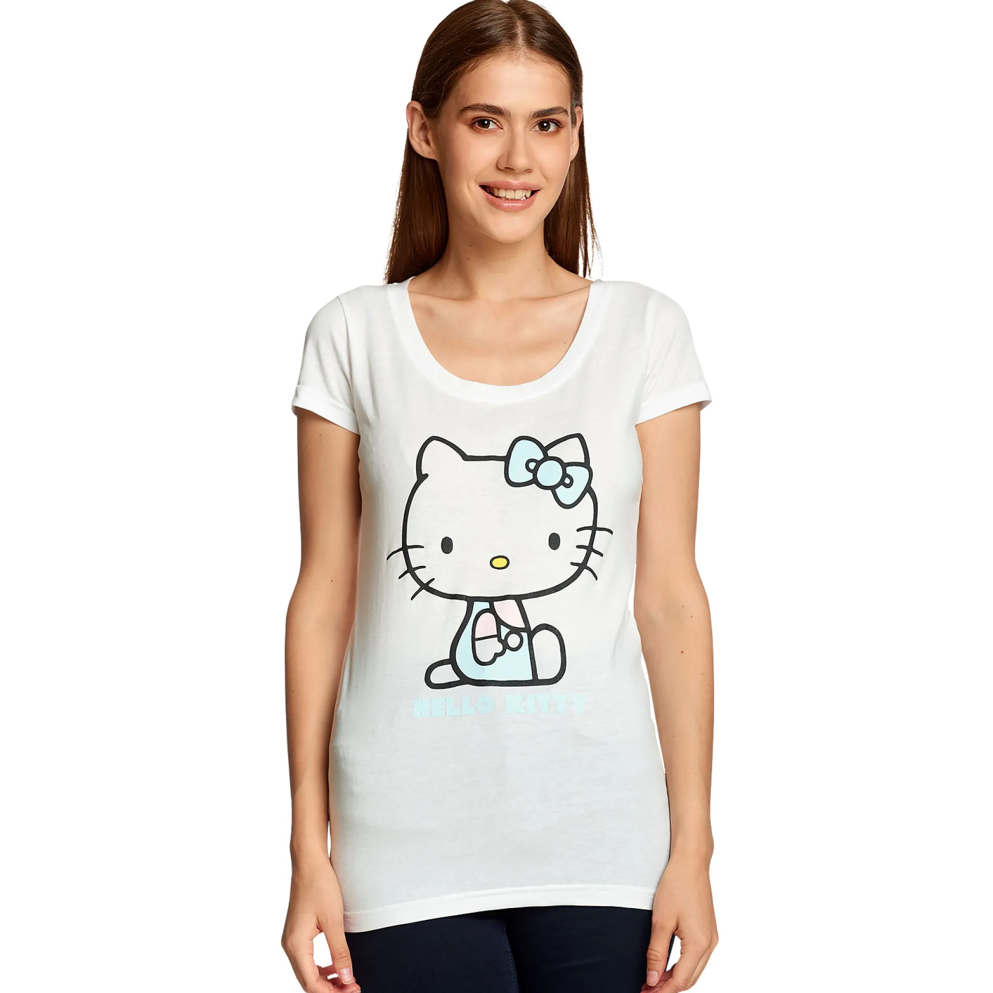 Hello Kitty - Pastel Kitty Dames T-shirt Wit