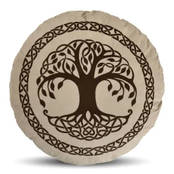 Hoe Tem Je Een Draak - Kussen met Yggdrasil-wereldboom-symbool bruin