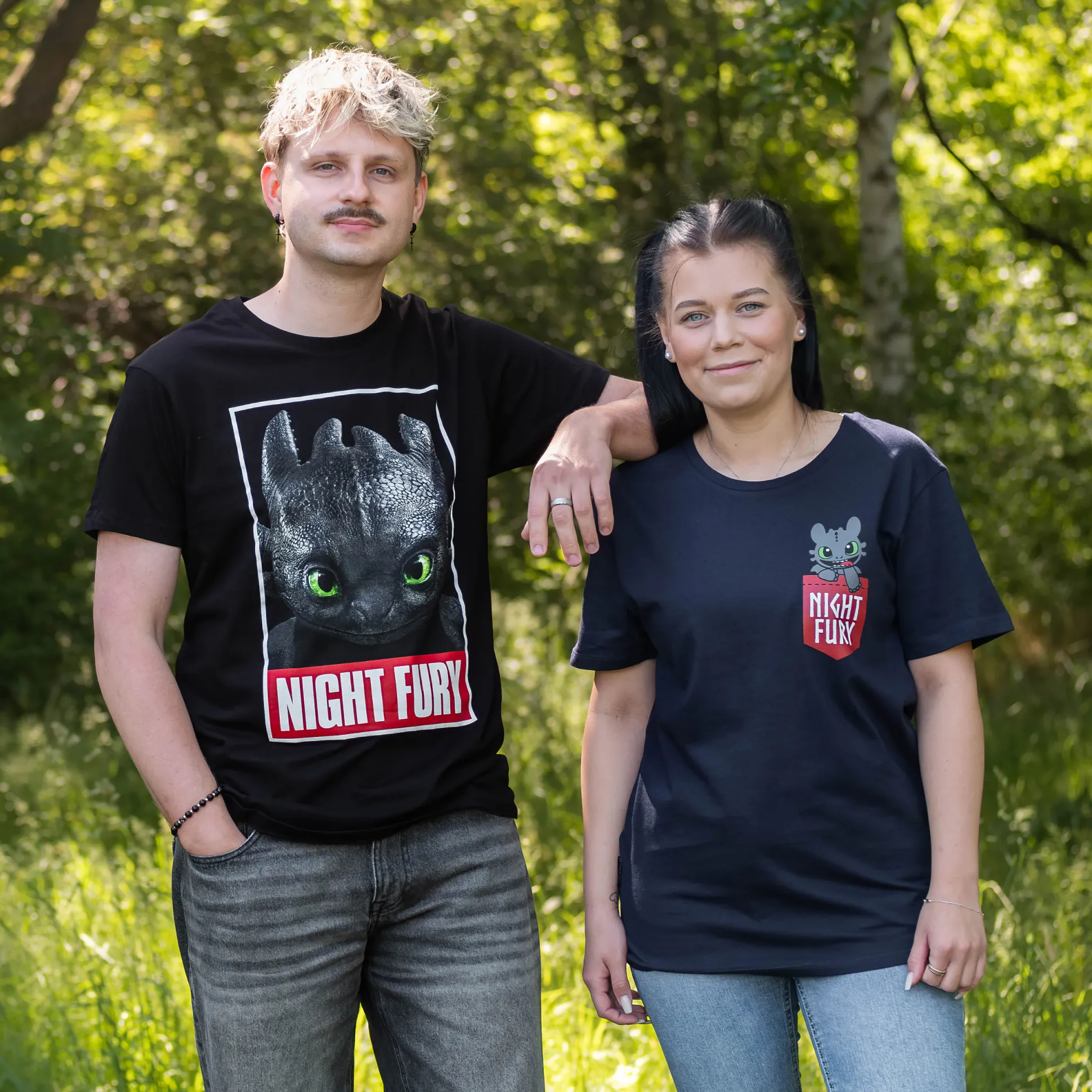 Hoe Tem Je Een Draak - Night Fury Pocket T-Shirt blauw