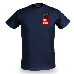 Hoe Tem Je Een Draak - Night Fury Pocket T-Shirt blauw