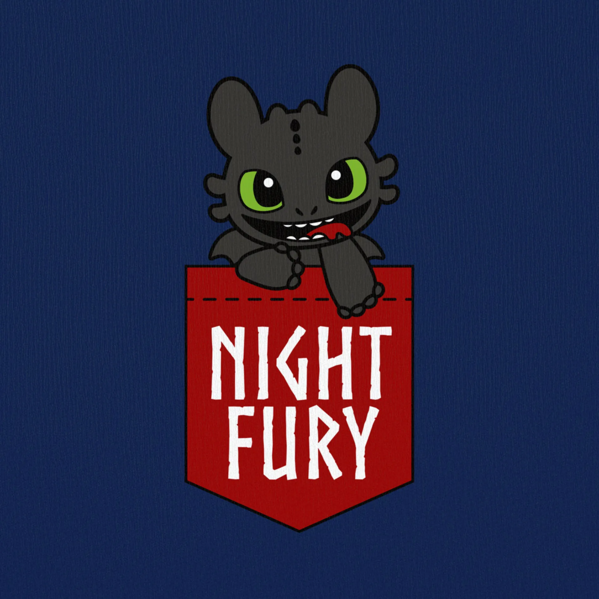 Hoe Tem Je Een Draak - Night Fury Pocket T-Shirt blauw