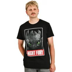 Hoe Tem Je Een Draak - Night Fury Poster T-Shirt Zwart