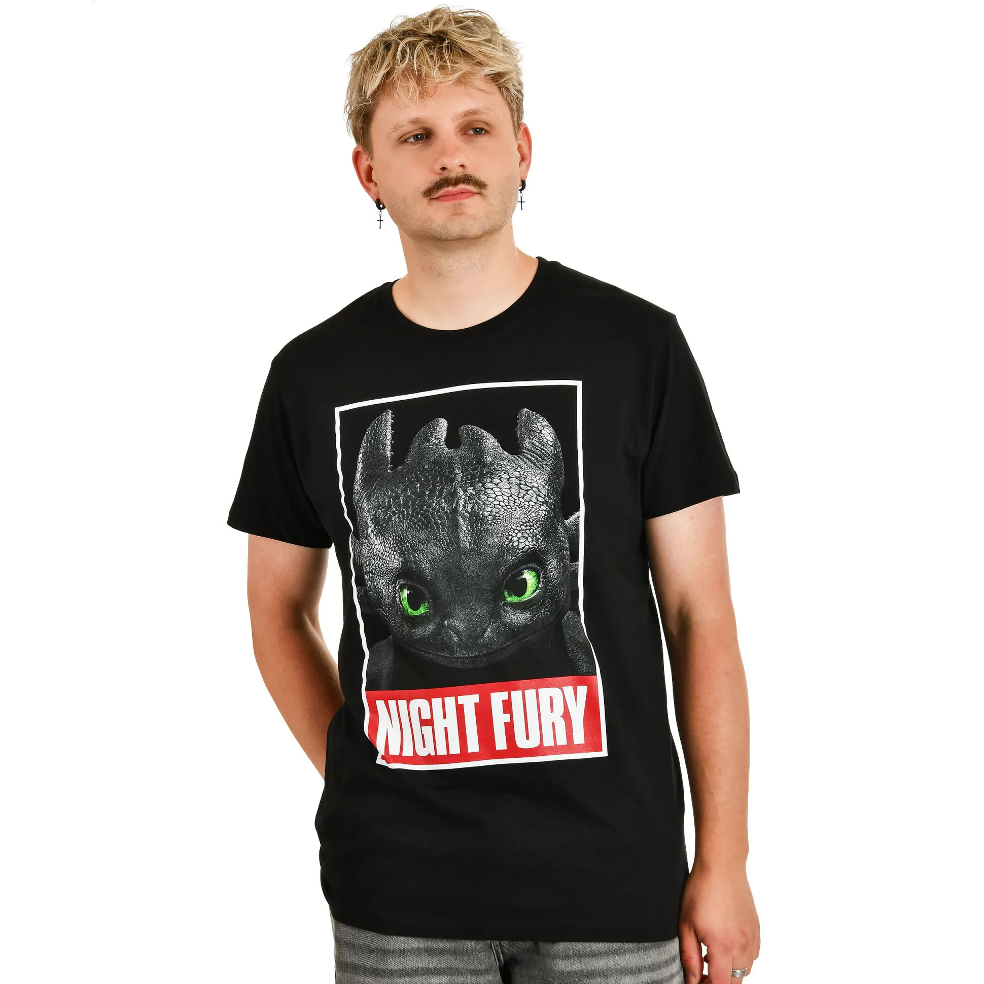 Hoe Tem Je Een Draak - Night Fury Poster T-Shirt Zwart