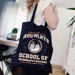 Hogwarts School Jute Tas Blauw - Harry Potter