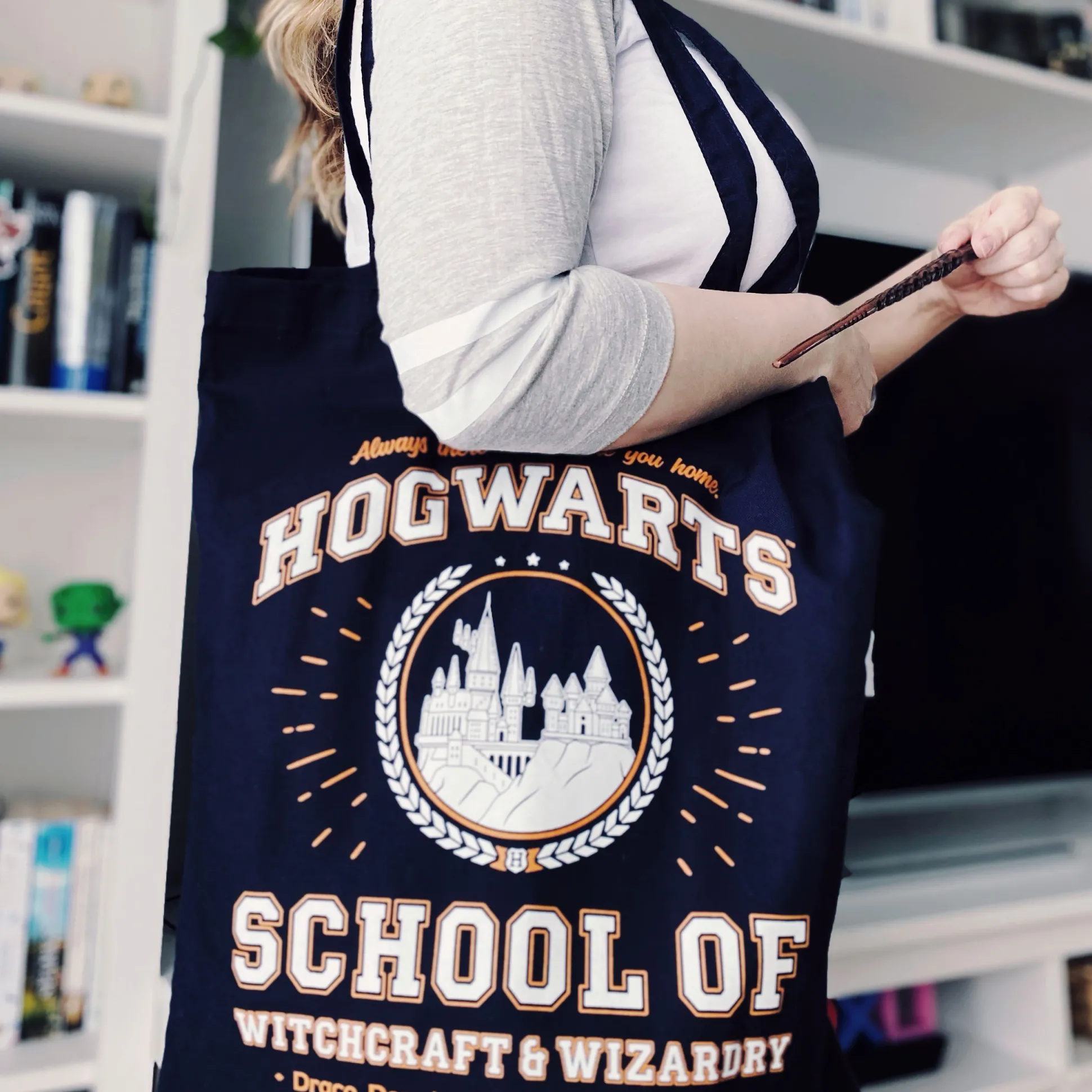 Hogwarts School Jute Tas Blauw - Harry Potter