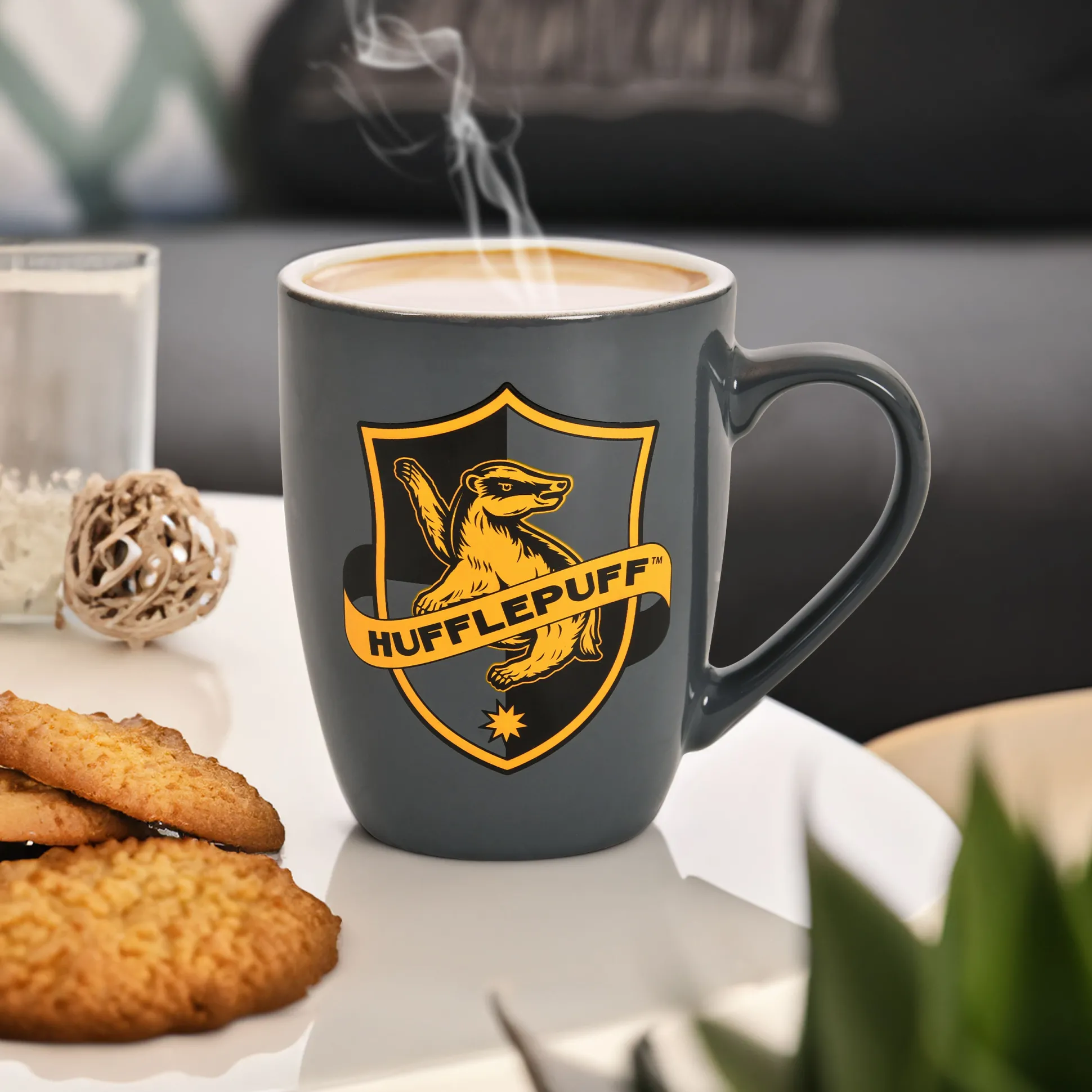 Huffelpuf Logo Mok grijs - Harry Potter