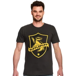 Hufflepuff Logo T-Shirt Grijs - Harry Potter