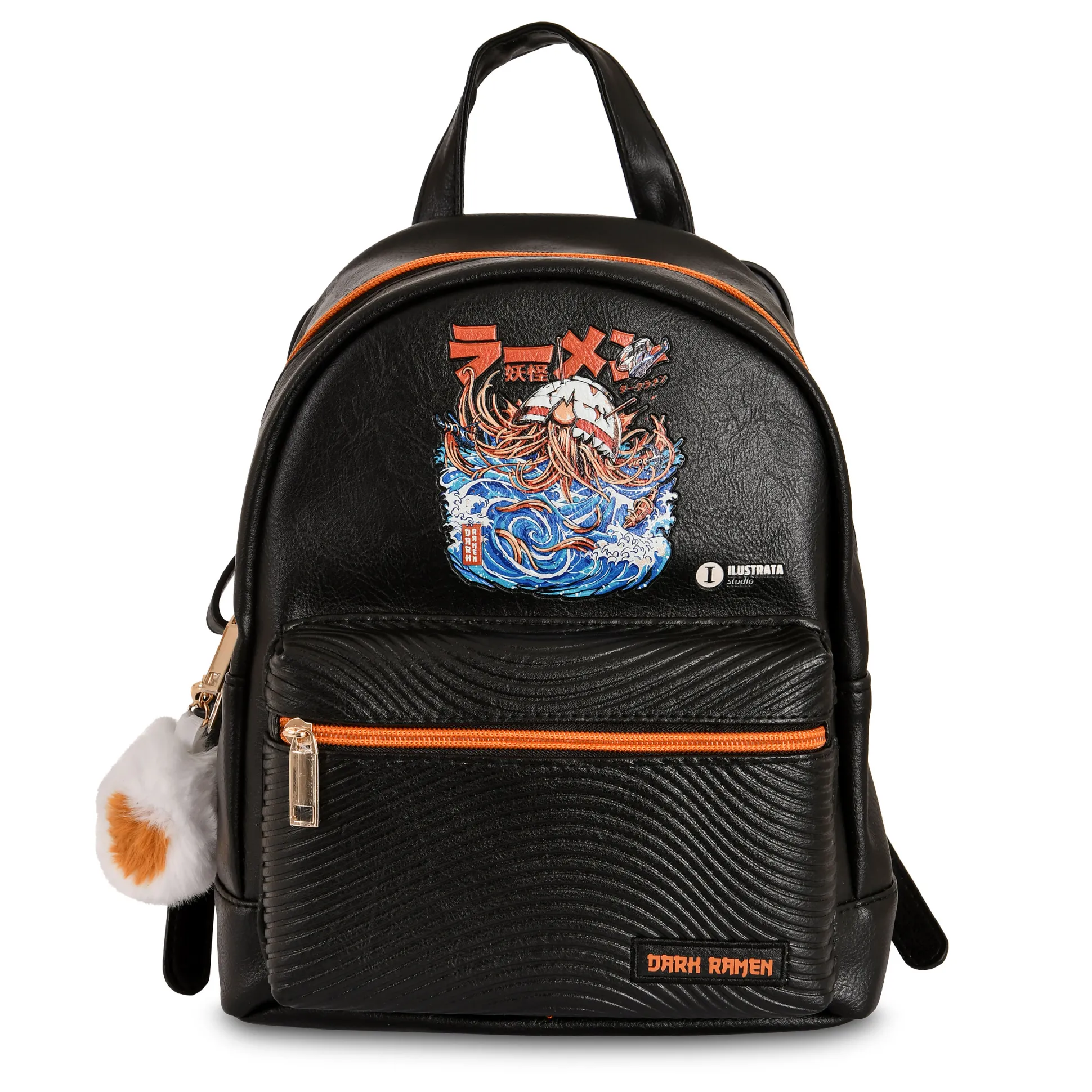 Ilustrata - Dark Ramen Rugzak met Pom Pom Hanger zwart
