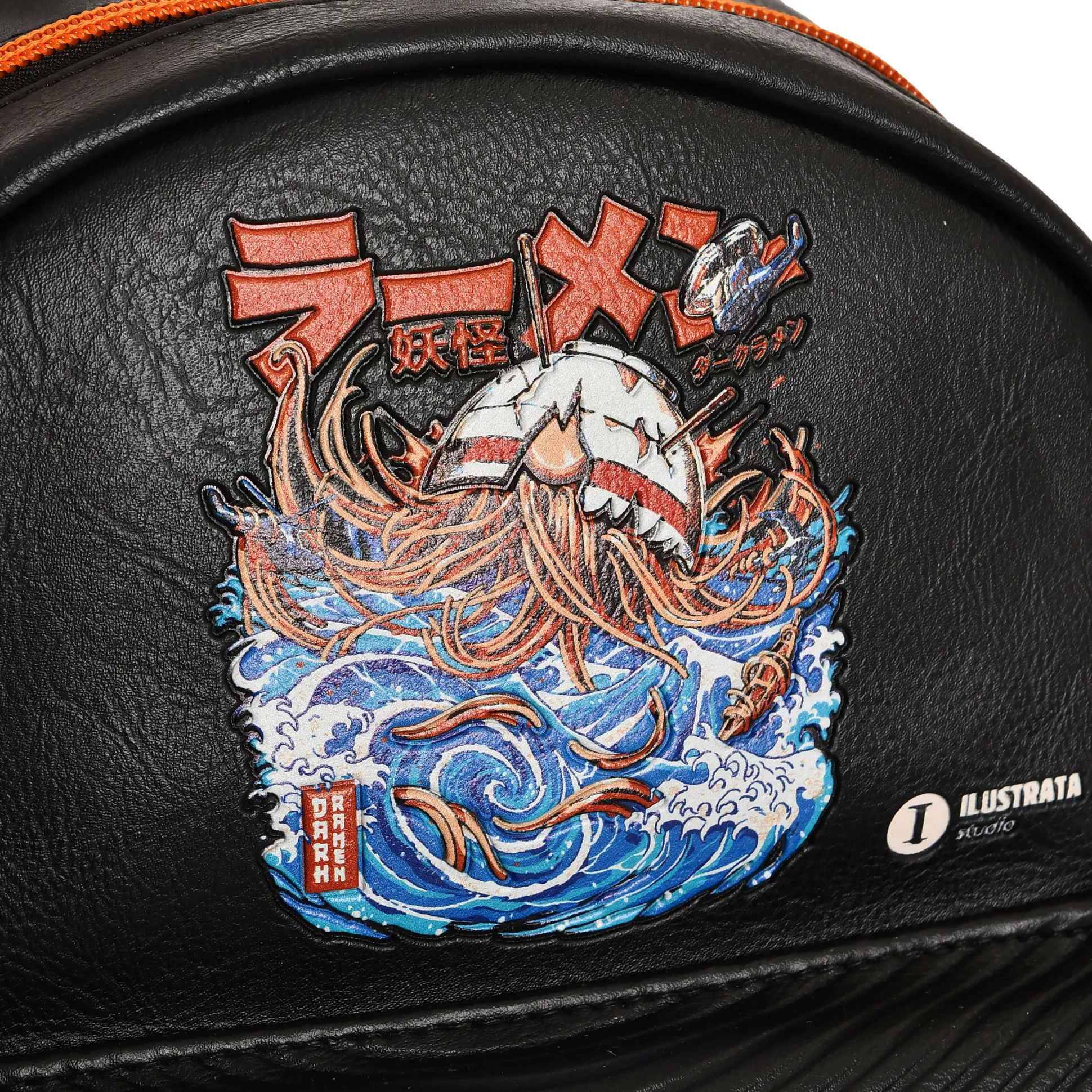 Ilustrata - Dark Ramen Rugzak met Pom Pom Hanger zwart