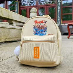 Ilustrata - Dark Ramen Rugzak met Pom Pom Hanger beige