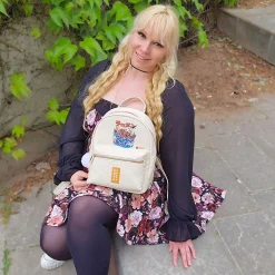 Ilustrata - Dark Ramen Rugzak met Pom Pom Hanger beige