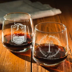 In de Ban van de Ring - De Steigerende Pony & Gondor set van 2 glazen