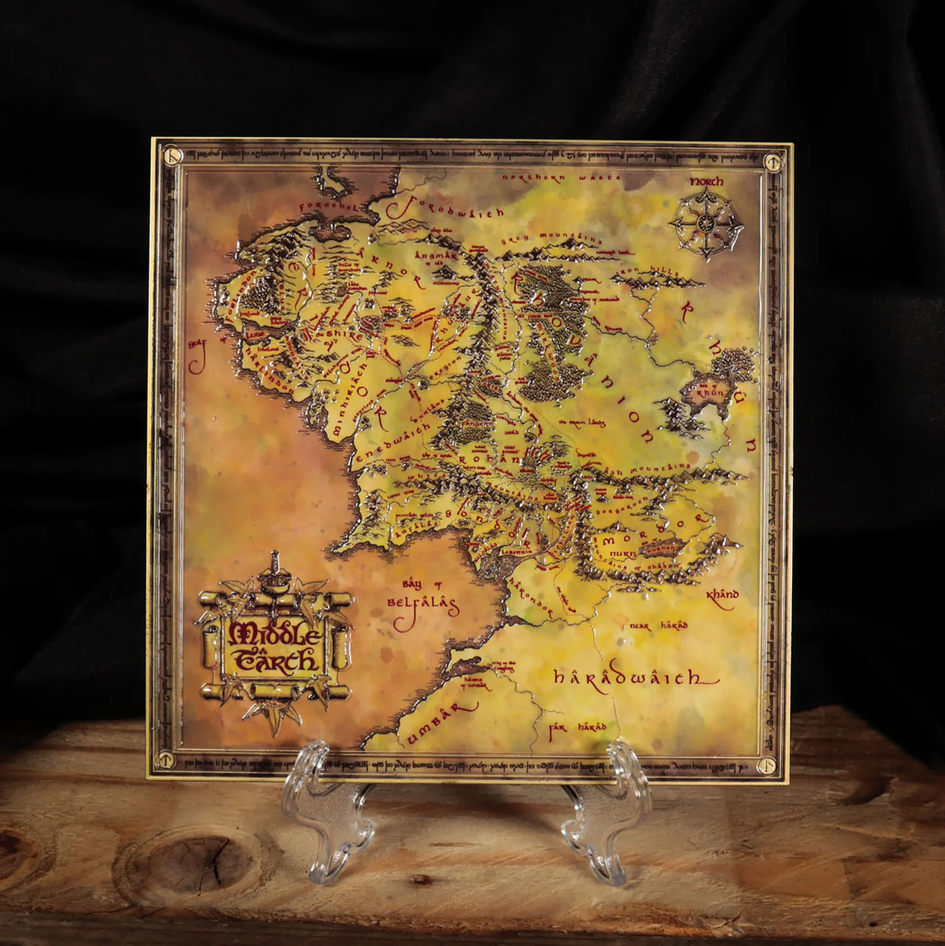 In de Ban van de Ring - Kaart van Midden-aarde Replica Beperkte Oplage