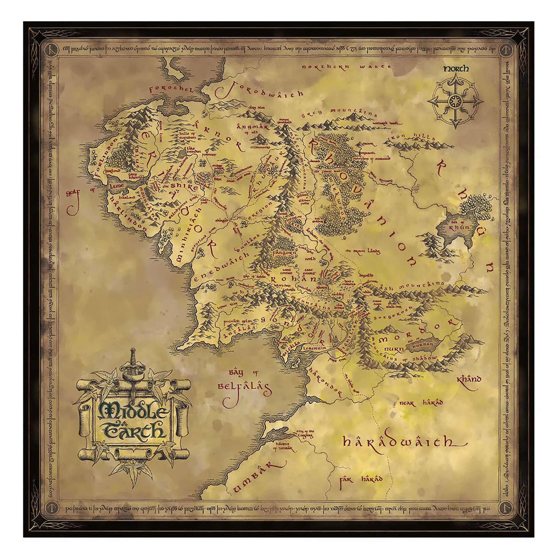 In de Ban van de Ring - Kaart van Midden-aarde Puzzel