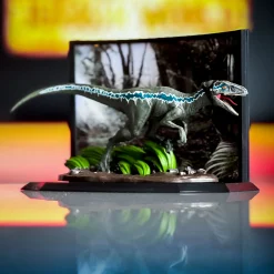 Jurassic Park - Blauwe Velociraptor Diorama Figuur