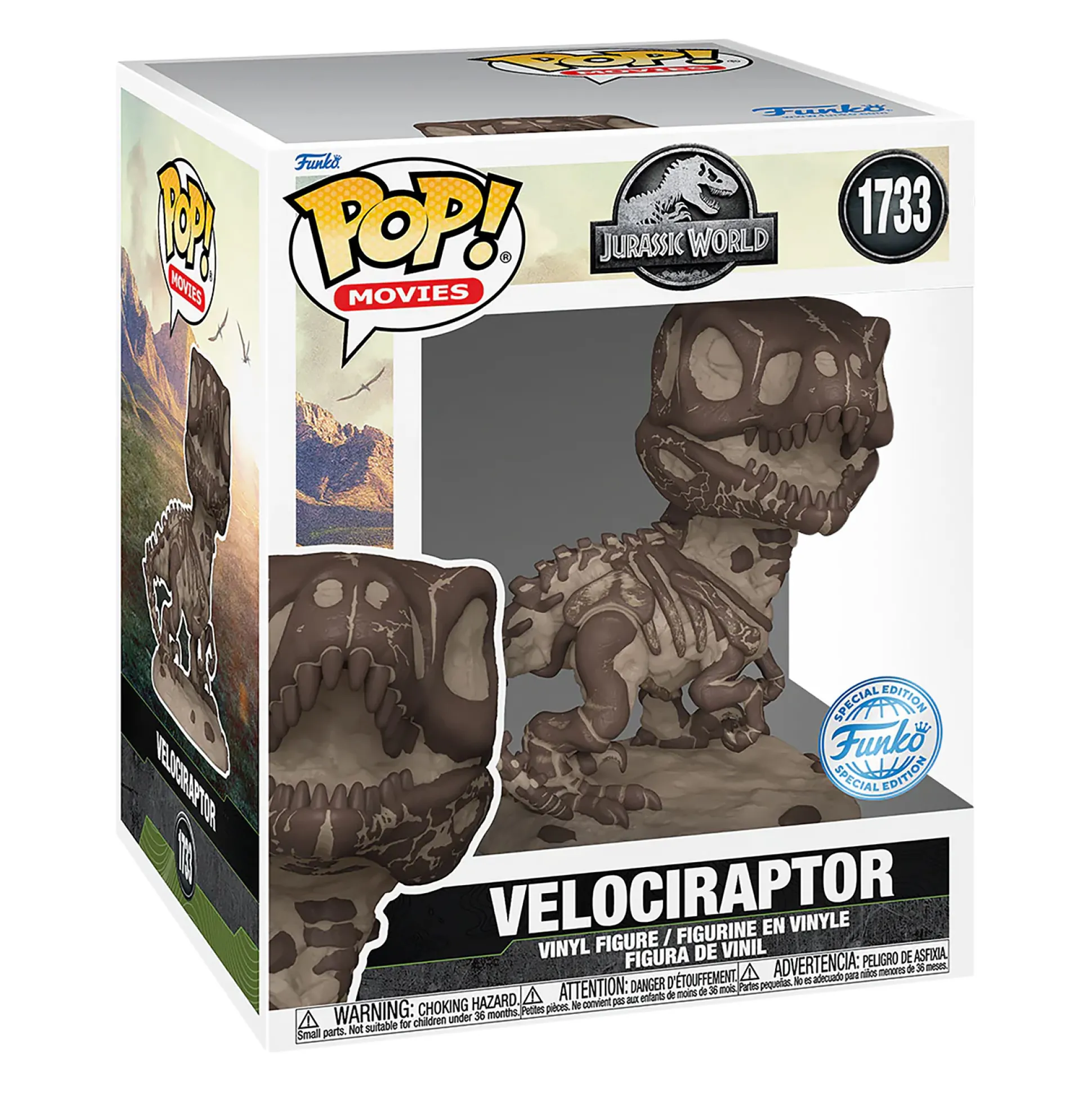 Jurassic World - Velociraptor Fossiel Super Size Funko Pop Figuur
