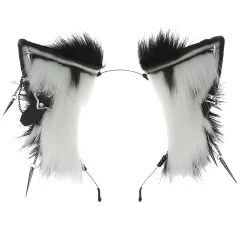 Kitsune Oren wit-zwart