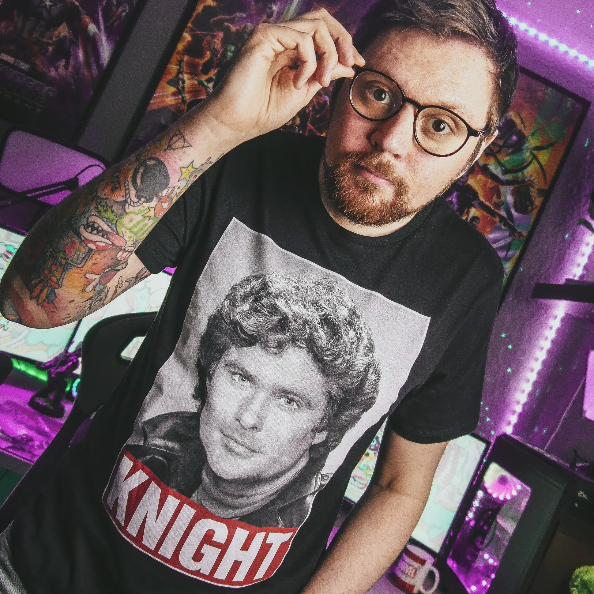 Knight Rider - Michael Knight T-Shirt zwart