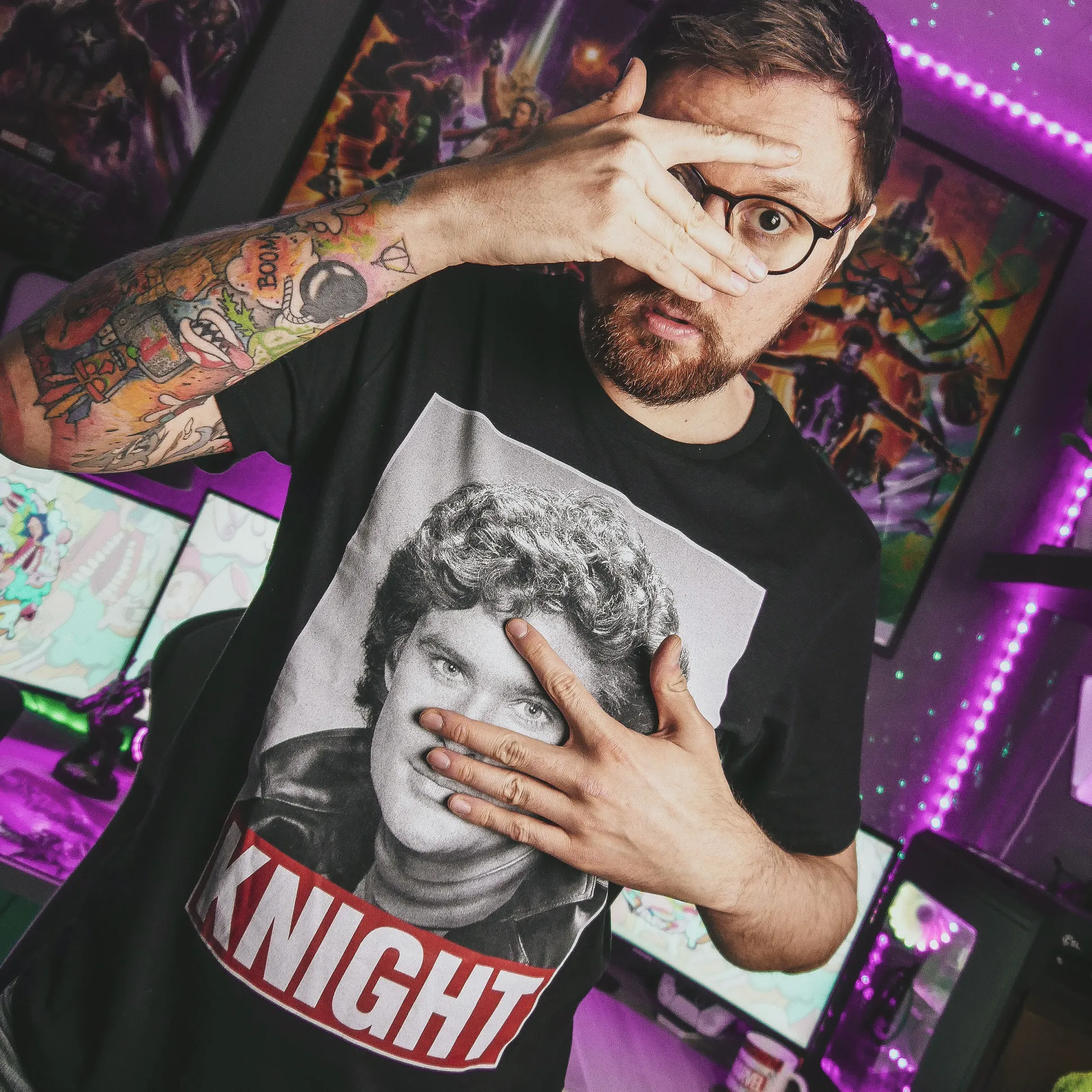 Knight Rider - Michael Knight T-Shirt zwart