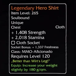 Level-120-Item Legendary Hero T-Shirt zwart