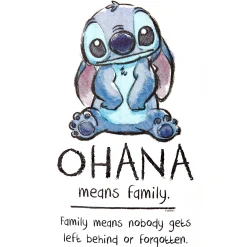 Lilo & Stitch - Ohana Means Family Dames T-Shirt Wit