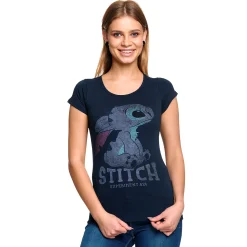 Lilo & Stitch - Stitch Dames T-Shirt Blauw