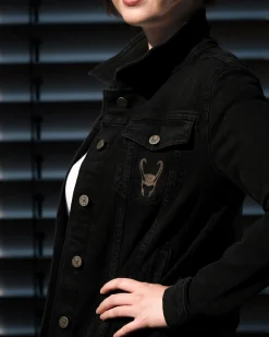 Loki - Logo spijkerjas dames zwart