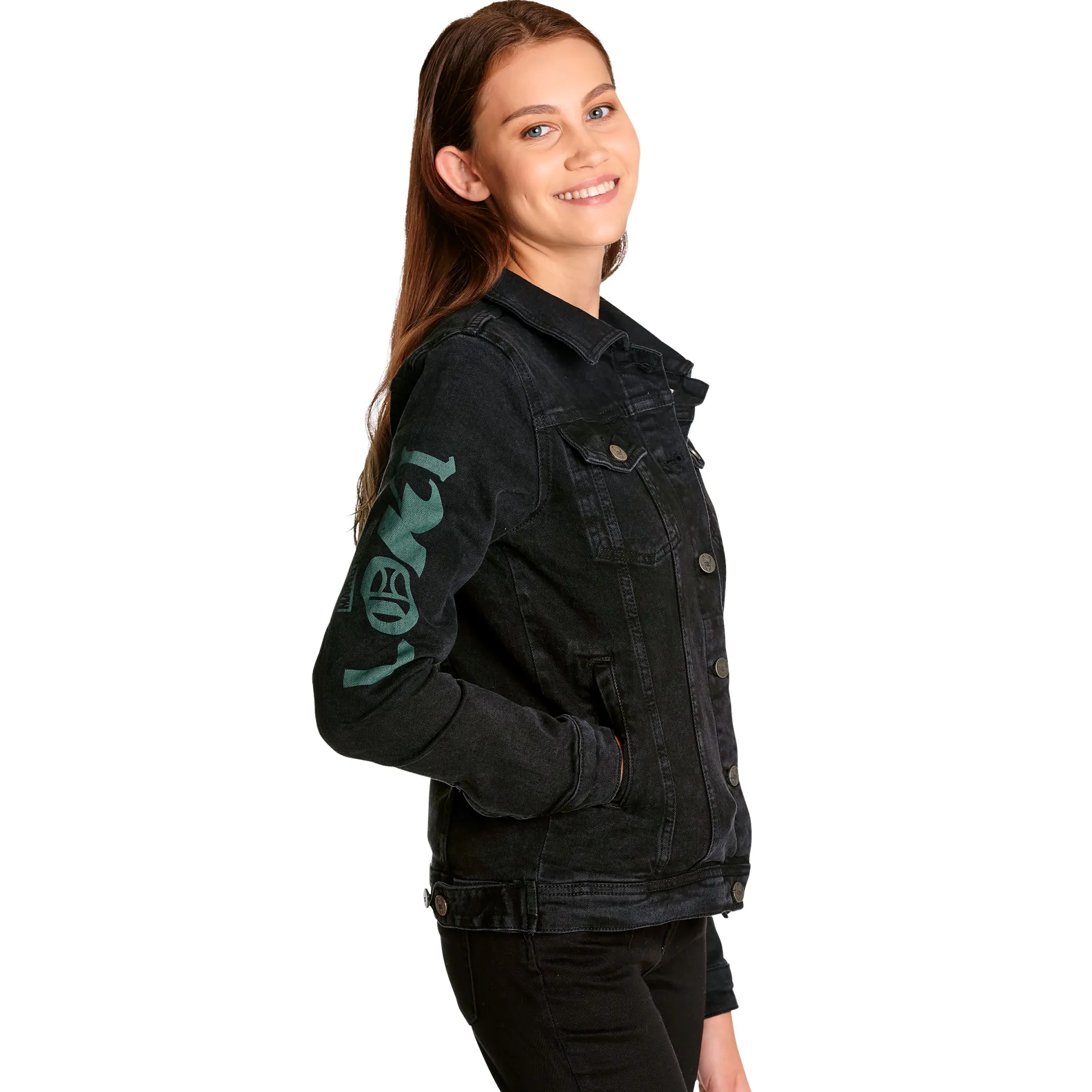 Loki - Logo spijkerjas dames zwart