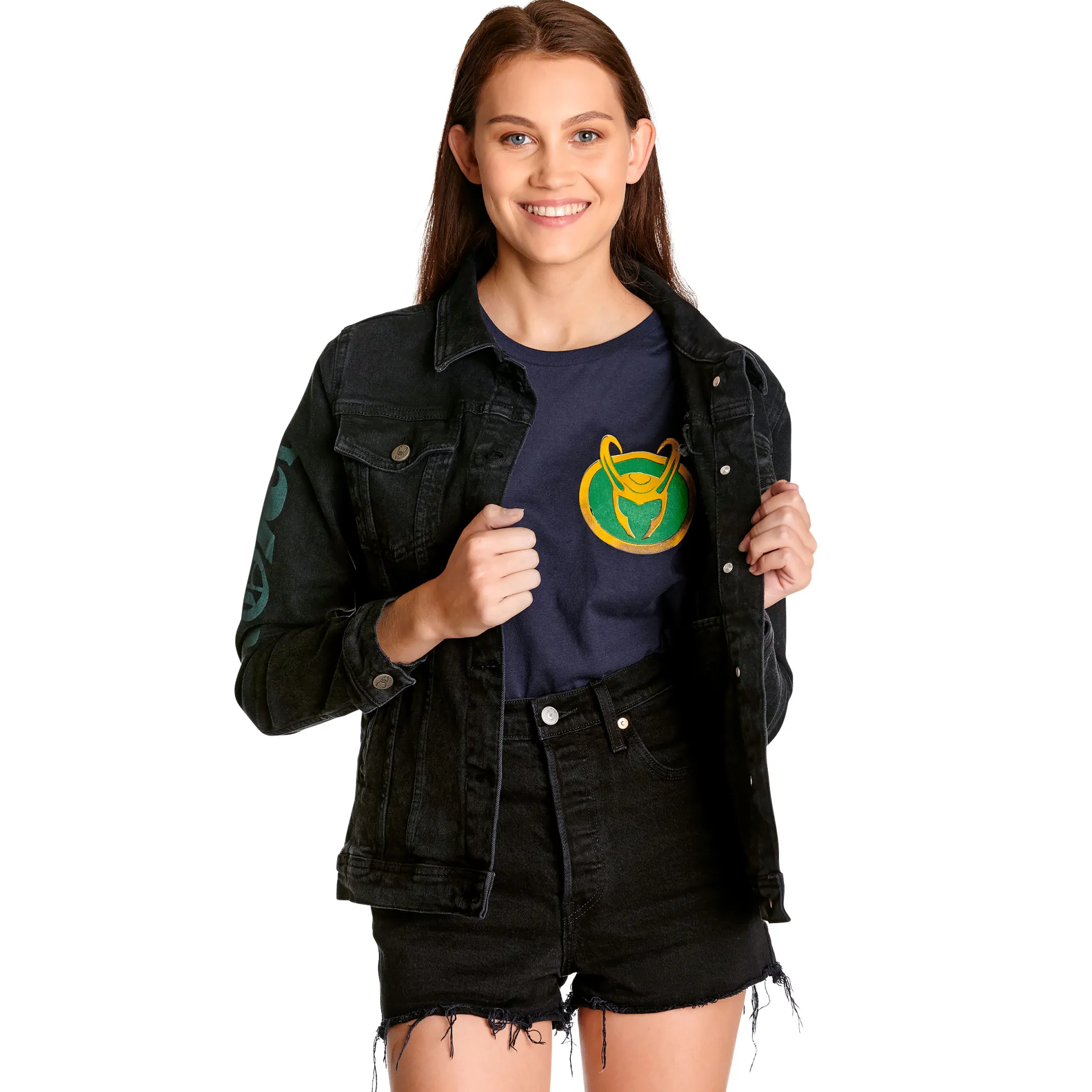 Loki - Logo spijkerjas dames zwart