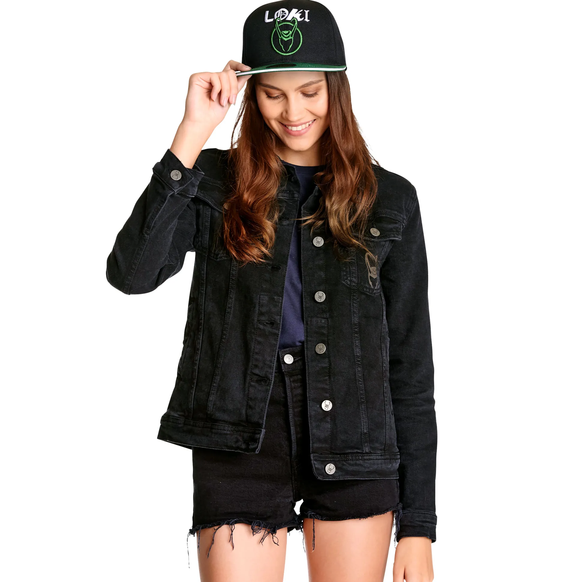 Loki - Logo spijkerjas dames zwart
