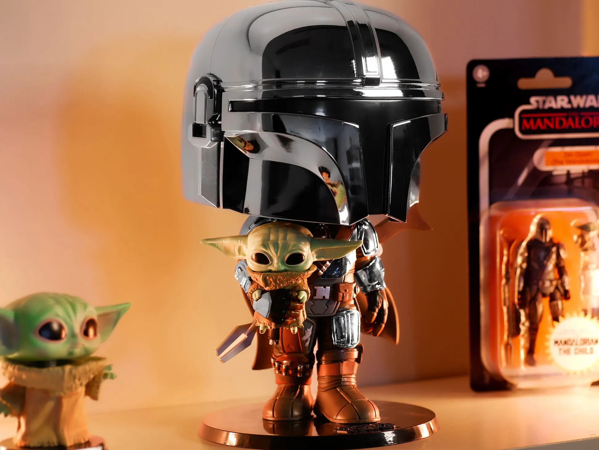 Mandalorian Chrome Funko Pop Wobblehead Figuur 26 cm - Star Wars