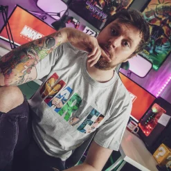 Marvel - Logo Comic Heroes T-Shirt grijs