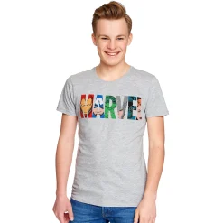 Marvel - Logo Comic Heroes T-Shirt grijs