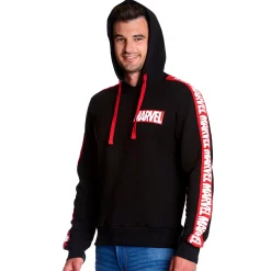 Marvel - Logo Hoodie met mouwprint zwart