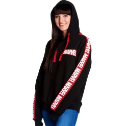 Marvel - Logo Hoodie met mouwprint zwart