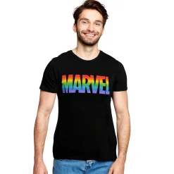 Marvel - Rainbow Pride Logo T-Shirt Zwart