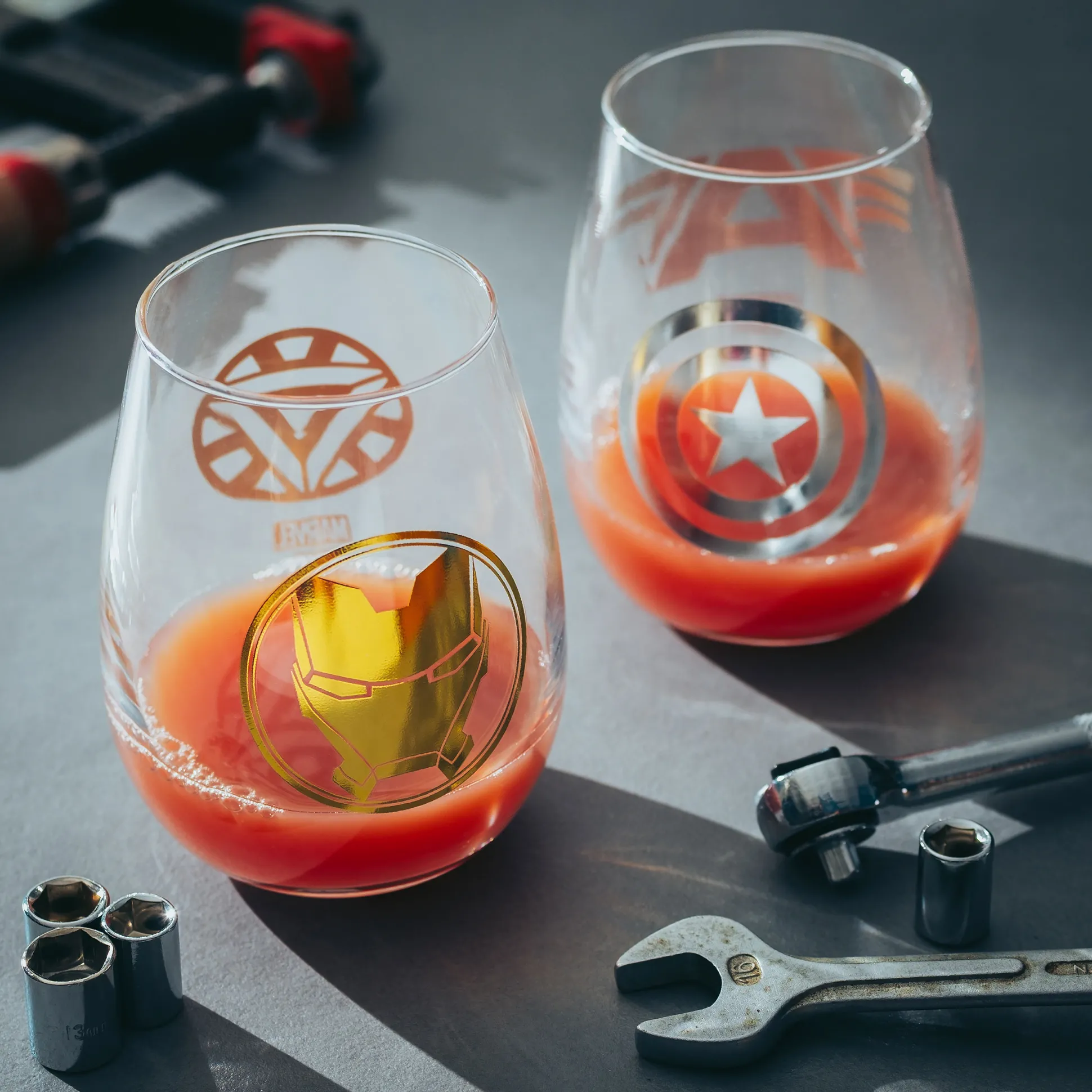 Marvel Avengers - Iron Man & Captain America Glazen 2-delige Set