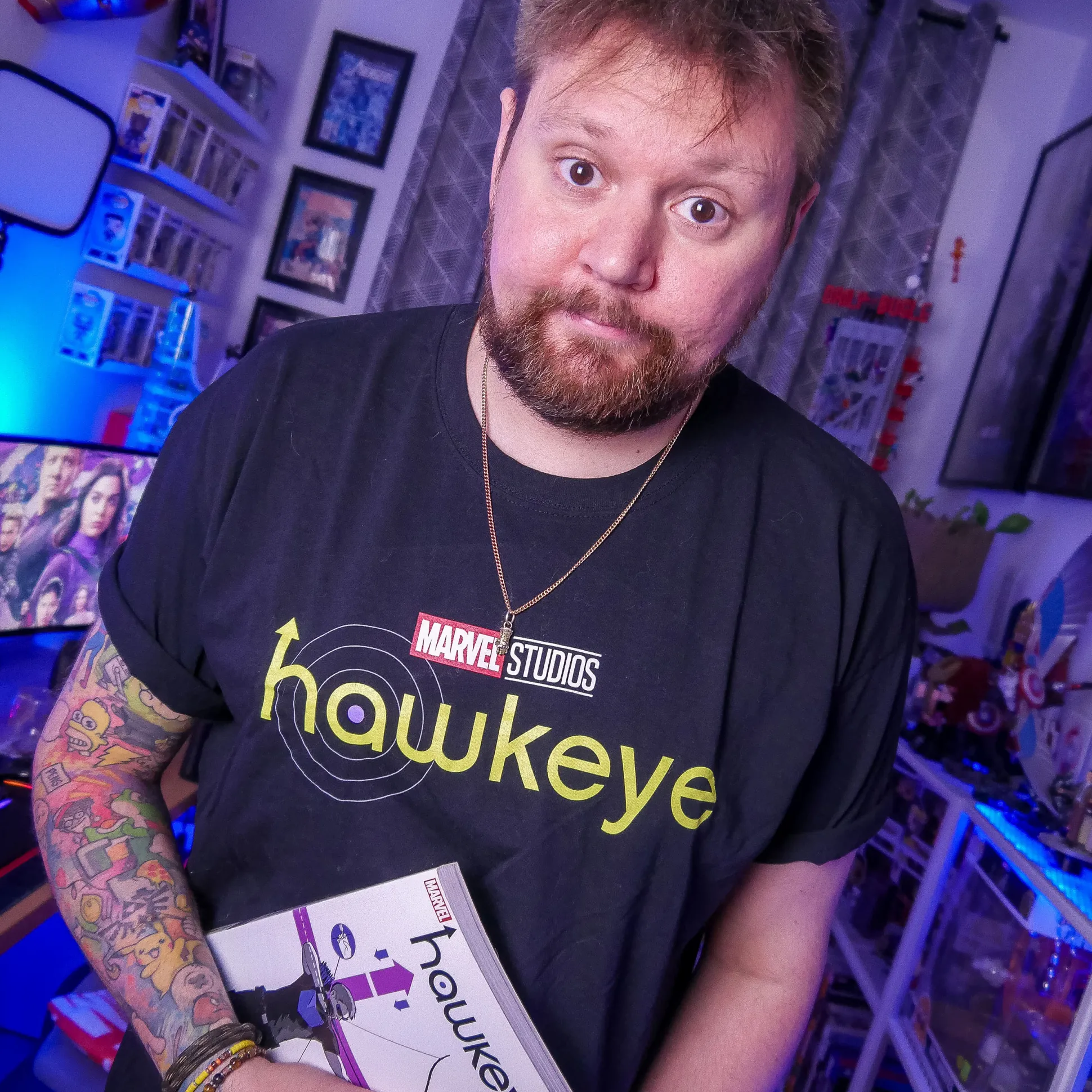 Marvel Hawkeye - Logo T-Shirt Zwart