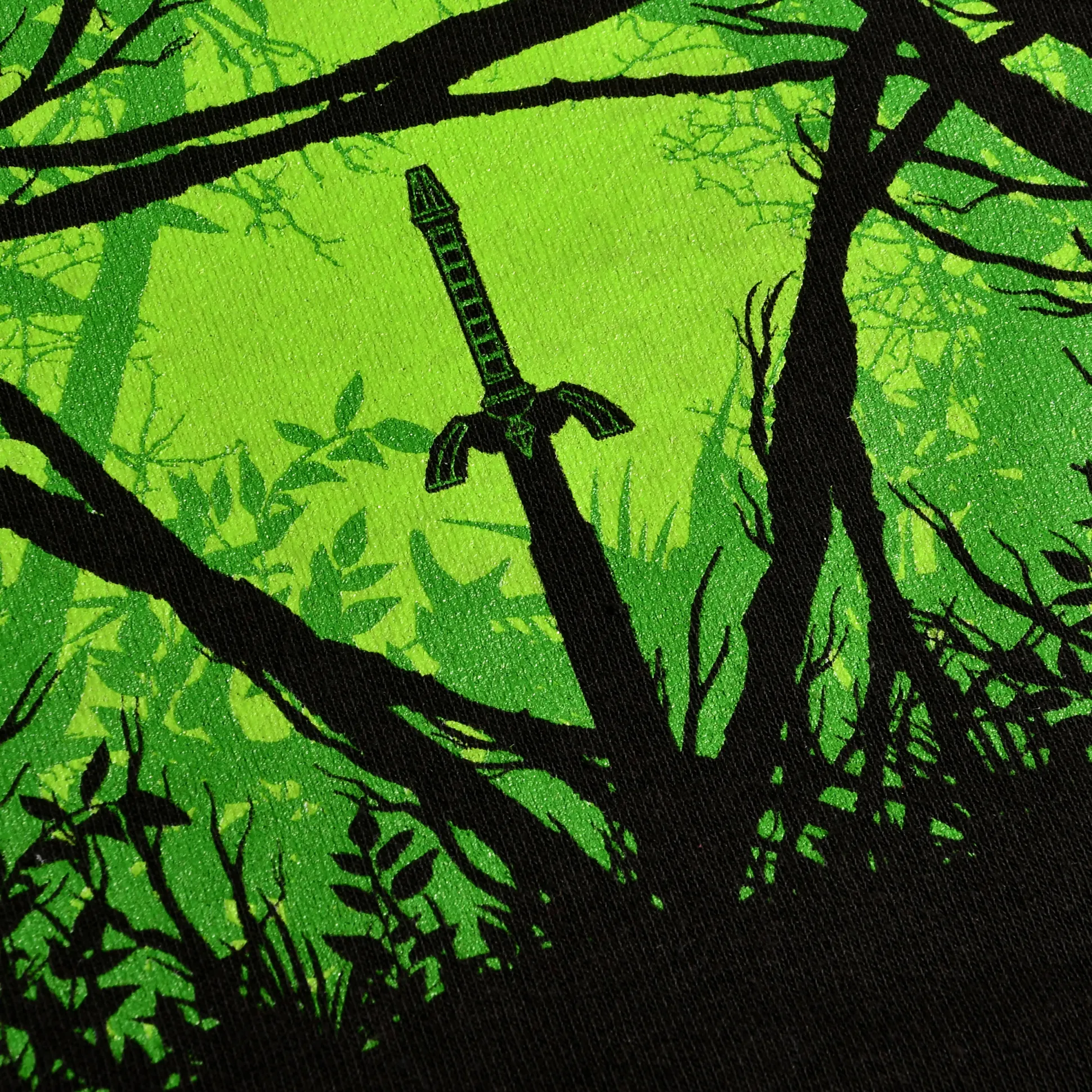 Master Sword in het bos hoodie voor Zelda fans zwart