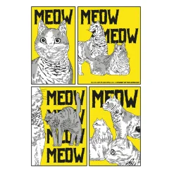 Meow T-shirt voor Night of the Living Cat fans wit