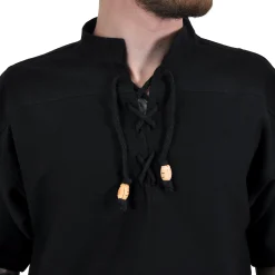 Middeleeuws Kort Mouwen Shirt Zwart