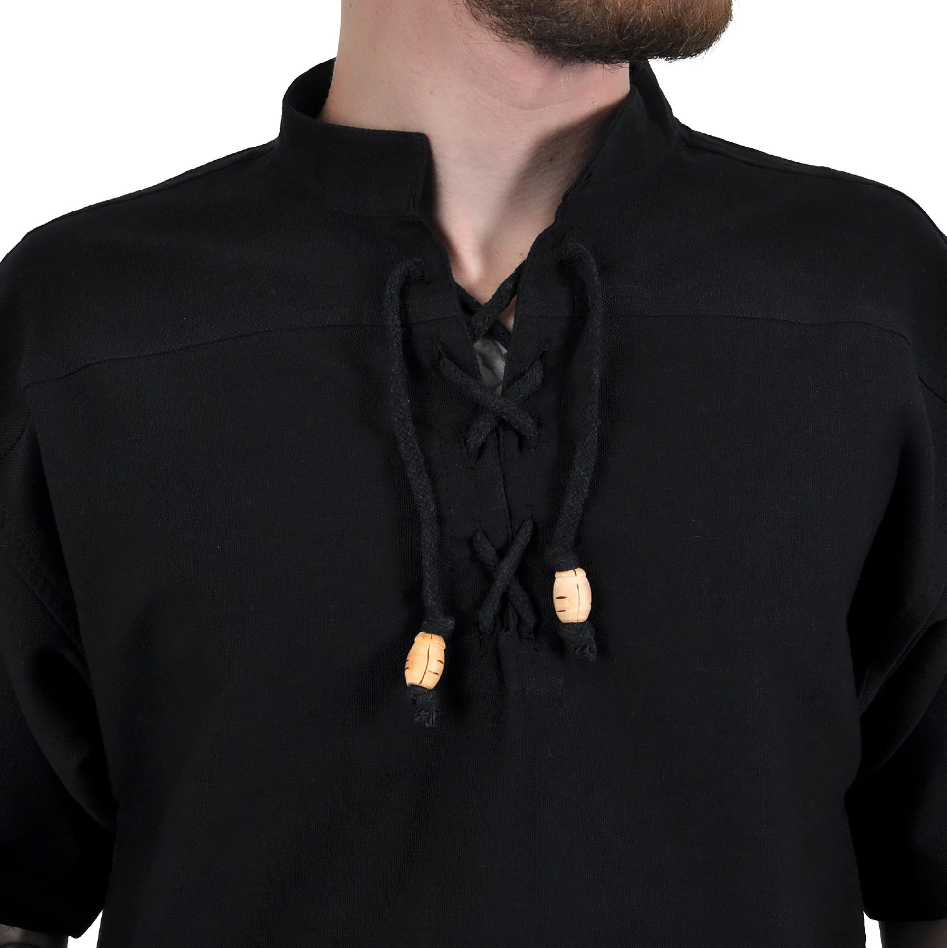 Middeleeuws Kort Mouwen Shirt Zwart