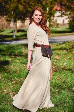 Middeleeuwse leren gordeltas Udo bruin