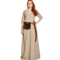 Middeleeuwse leren gordeltas Udo bruin