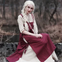 Middeleeuwse overjurk Hildegard rood