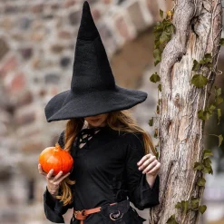 Middeleeuwse Puntige Hoed Agata Zwart